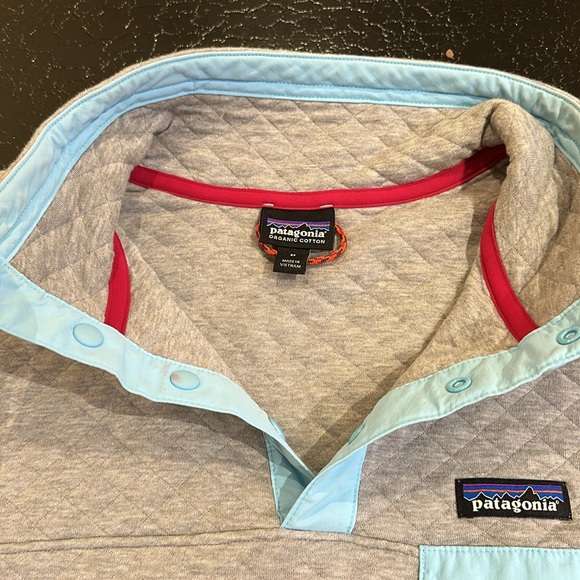 Patagonia Organic Cotton Quilted Snap T Pullover Sweater Gray | Size M Women’s - Picture 3 of 12
